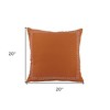 HomeRoots 20" X 20" Orange And Dark Orange 100% Cotton Geometric Zippered Pillow - 3 of 4