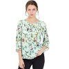 Allegra K Women's Floral Bow Tie Neck Vintage 3/4 Sleeve Blouse - 3 of 4