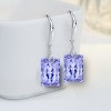 Paaaawaters 925 Sterling Silver 5A Rectangle Cubic Zirconia Dangle Earrings for Women - 2 of 4