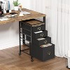 Mobile File Cabinet with Wheels, Rolling Storage with Fabric Drawers & Open Shelves, Lockable Casters for Office/Home - 2 of 4