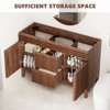 ROOMTEC 24 in. Bathroom Vanity, Mid-Century Cabinet with 2 Soft-Close Doors, Freestanding, Wood Grain Laminate, Walnut (Sink Not Included) - 4 of 4