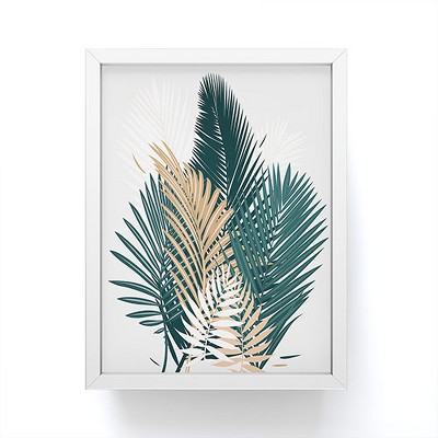 Evamatise Gold And Green Palm Leaves Framed Mini Art Print - Society6 ...