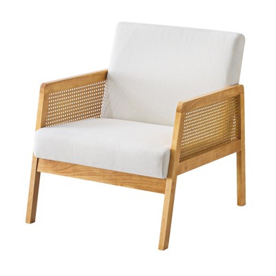 BDELITE Mid-Century Modern Chair with Fabric Upholstered Lounge Arm Chair and Solid Wood Frame -30*26*30.5 Inch