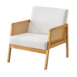 BDELITE Mid-Century Modern Chair with Fabric Upholstered Lounge Arm Chair and Solid Wood Frame -30*26*30.5 Inch - 1 of 4