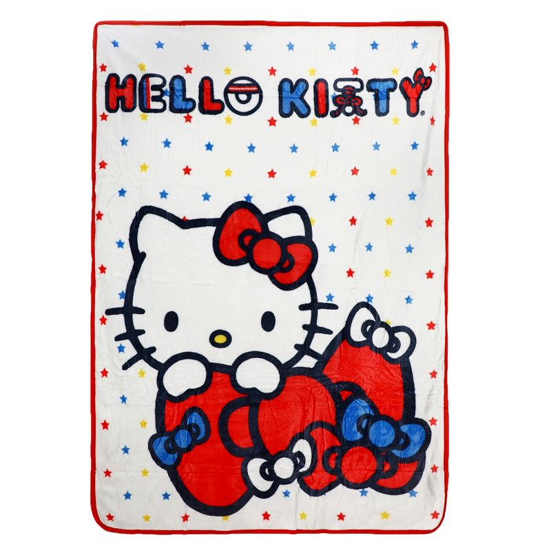 Hello Kitty Stars And Bows 48 x 60 Throw Blanket, 1 of 3