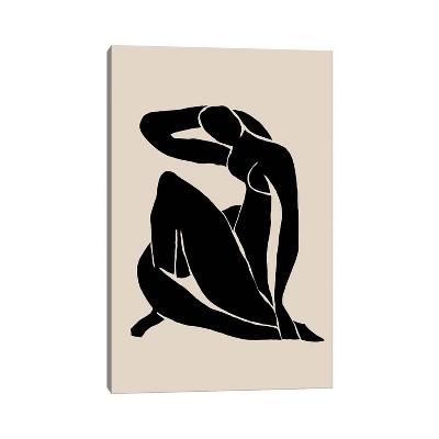 iCanvas Black Woman Pose by Nikki Canvas Print Wall Art
