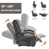 Grey Chenille Power Lift Recliner Chair with Solid Wood Armrests and Heat Massage for Living Room Apartment - 3 of 4