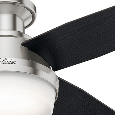 Hunter 44" Brushed Nickel Low Profile Ceiling Fan with LED Light