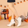 Allegra K Women's Round Toe Lace Up Chunky Heels Ankle Booties - 2 of 4