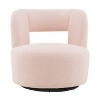 CAVINAS Swivel Barrel Accent Chair with Teddy Fabric, 360-Degree Round Upholstered Chair for Living Room and Bedroom - 4 of 4