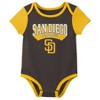 MLB San Diego Padres Infant Boys' 3pk White Bodysuit - 4 of 4