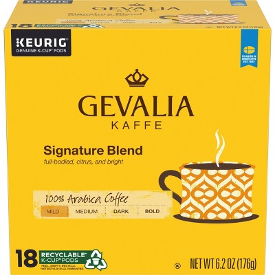 Gevalia Kaffe Signature Blend Mild-Medium Roast Coffee - Keurig K-Cup Pods - 18ct