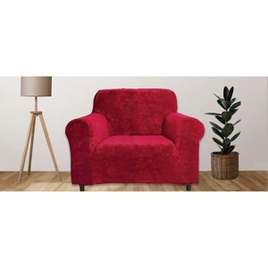 J&V TEXTILES Rich Floral Pattern Velvet Stretch Chair Cover Chair Slipcover Sofa Cover Furniture Protector Couch Soft with Elastic Bottom - 1 of 3