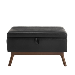 Airsurfer Mid-Century Modern Square Coffee Table Storage Bench, Assembled, for Living Room, Entryway, Family Room, Use as Coffee Table or Shoe Bench - 1 of 4