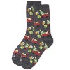 Memoi Women's Red Wagon Holiday Crew Socks Charcoal Heather 9-11 - 3 of 4