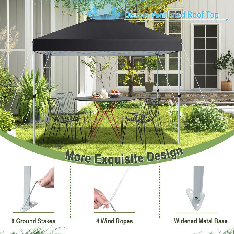 Tangkula 2-Tier 10' x 10' Pop-up Canopy Tent Instant Gazebo Adjustable Carry Bag w/ Wheel, 5 of 10