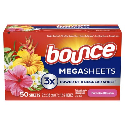 Bounce Mega Dryer Sheets, Paradise Blossom, 50 Count