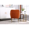 Velvet Modern Mid-Century Armchair with Golden Legs and Easy Assembly for Living Room - 4 of 4