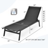 Tangkula Patio Chaise Lounger with 6-Postion Adjustable Backrest and Breathable Fabric Black - 3 of 4