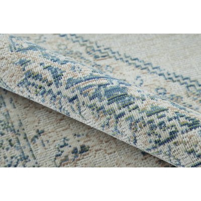 Isabella Blue Medallion Synthetic Rectangular Rug 9'3" x 11'10"