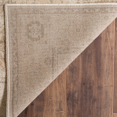 Vintage Stone Rectangular Wool and Viscose Area Rug