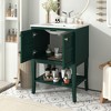 Gulches Modern Bathroom Vanity, 24" Storage Cabinet with Top Sink, Green and Gold Finish - 2 of 4