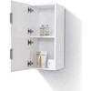 KubeBath Bliss 12Inch Wide by 24Inch High Linen Side Cabinet With Two Doors in Gloss White Finish - 4 of 4