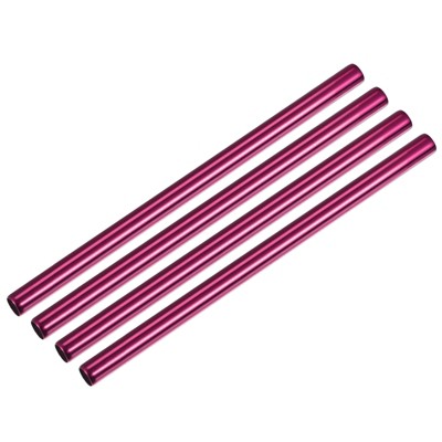 Unique Bargains Smooth Large Cocktail Juice Reusable Metal Straws 4 Pcs