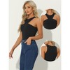 INSPIRE CHIC Women's Sleeveless Asymmetrical Halter Neck Tank Top Bodysuit - 2 of 4