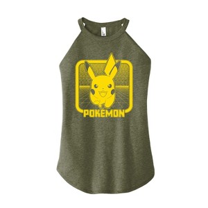 Women's - Pokémon - Pikachu Retrogamer Graphic High Neck Tank - 1 of 2