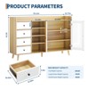 55" Modern Buffet Cabinet – Coffee Bar Station, Adjustable Shelves & Glass Doors for Kitchen/Dining Room - 3 of 4