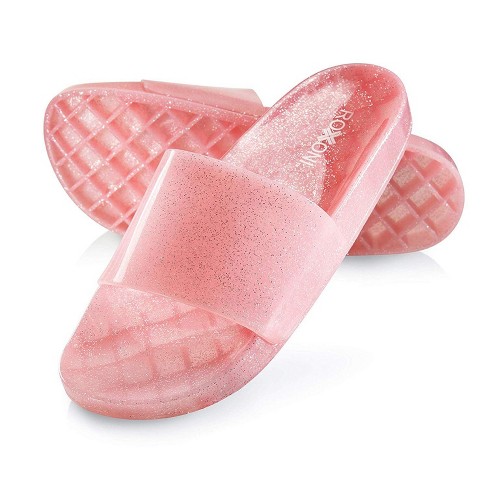 Jelly glitter slides fashion