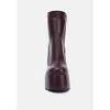 PURNELL Burgundy High Platform Women Ankle Boots - 3 of 4