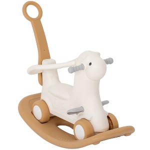 Qaba 4-in-1 Rocking Horse, Baby Rocking Horse with Detachable Balance Board and Push Handle for Toddlers 2-5 Years Baby Girls and Boys, Brown - 1 of 4