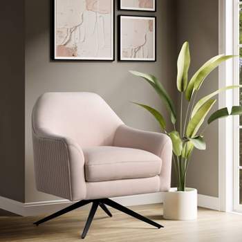 Lifestyle Solutions Fargo Swivel Accent Chair Blush Velvet