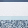 PAGED Transitional Colorblock Shower Curtain, 72x72" Geometric Damask Print Shower Curtain for Bathroom - Embroidered Detailing - 2 of 4