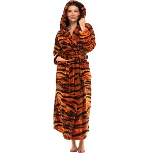 ADR Plush Fleece Women's Robe, Long Hooded Women's Bathrobe, Soft Cozy Women's Bath Robe & Plus Sizes - 1 of 4