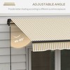 Sapphtopaz 12'x10' Retractable Awning Manual Patio Awnings Sunshade Shelter 280gsm UV Resistant with Manual Crank Handle - 2 of 4