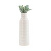 Sagebrook Home 17" Ceramic Vase - Contemporary Ivory Geometric Design Vase For Decorative Table Accent - Stylish Home or Office Decor - Elegant Event - 3 of 4