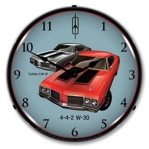 Collectable Sign & Clock | 1970 442 W-30 and W-31 LED Wall Clock Retro/Vintage, Lighted - 1 of 4