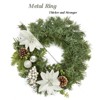 16 Inch Artificial Xmas Wreath with Silver Flower Berries and Pine Cones Ornaments - 2 of 4