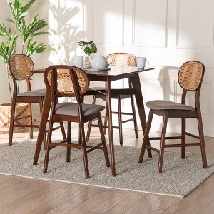 Baxton Studio Darrion Mid-Century Modern Wood 5-Piece Pub Set - 1 of 4