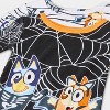 Toddler Boys' 4pc Bluey Cotton Long Sleeve Halloween Pajama Set - White/Black/Orange - 3 of 4