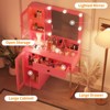 Makeup Vanity Desk with Mirror and Lights, Vanity Table with Charging Station, 2 Acrylic-Door Cabinets, Wood Dressing Table for Bedroom - 4 of 4