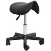 Swivel Salon Chair, Rolling Saddle Stool With Heavy-duty Steel Base, 5-star Rolling Legs, Adjustable Height 17.75" To 22.5", Ergonomic Stool - 2 of 4
