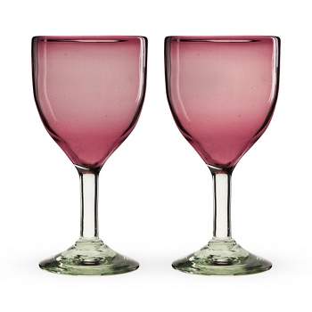 Twine Rose Wine Glasses, Gold Rimmed Pink Tinted Crystal Wine Glass Set, Stemless  Wine Glasses, Set of 2, 18 Ounce – Twine Living