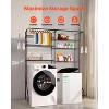 VEVOR Over Washer and Dryer Storage Shelves, 6 Tiers Laundry Room Drying Rack with Hanger Rod and Hooks, Two Rows Washer Shelves Space Saver,Black - 3 of 4