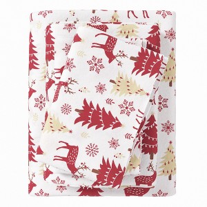 100% Cotton Lodge Printed Flannel Sheet Set - Great Bay Home - 1 of 4