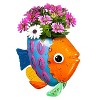Evergreen Metal fish planter Green, Blue ,Pink - 4 of 4