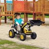 Aosom Kids' Ride-on Construction Excavator, Rechargeable 6V Battery Powered Truck with Realistic Sound and Headlights, Pink - 3 of 4